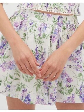 Hill House Benson Skirt Floral Lavender Print Mini Skirt